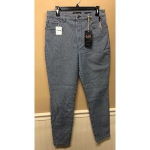 Free People Lee High Rise Skinny Railroad Striped Size 31 NWT